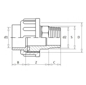 pvc hd koppeling buitendraad technisch
