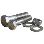 set bout en moer en 2 ringen gegalvaniseerd staal