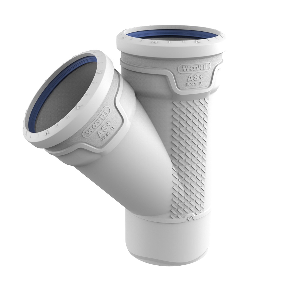 Wavin AS+ geluisarm T-stuk 45°