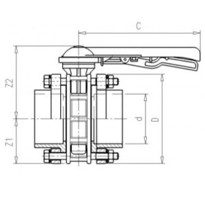 PVC HD VLINDERKLEP  + INBOUW KIT  technisch